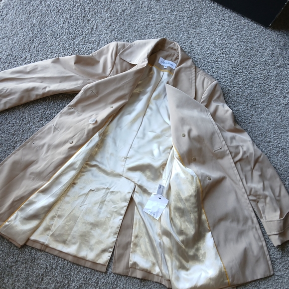 Calvin Klein Tan Double-Breasted Trench Coat - Picture 5 of 13